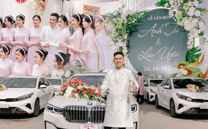 Đám hỏi sang xịn ở Hải Phòng: 23 mâm lễ, chú rể đón dâu bằng dàn ô tô nhiều tỷ