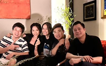 Mỹ Tâm thân thiết sang ăn tân gia Hồng Nhung ngay sau ồn ào "Cô Bống" gác chân lên tấm bảng tên Nếu Anh Đi