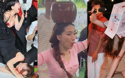 "Cơ trưởng" Hoà Minzy hết mình tại đám cưới Gin - Puka: Từ múa lu, nhảy ke đầu đến đội thùng bia đủ cả