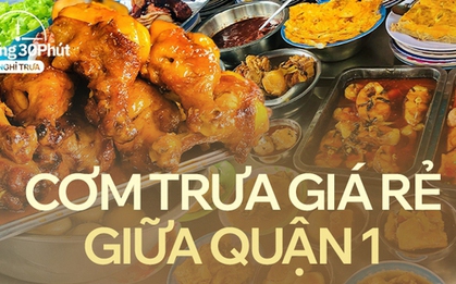 Hàng cơm trưa nằm giữa khu văn phòng cao cấp, chỉ 25k/phần nhưng nhiều thứ được miễn phí