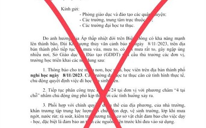 Xuất hiện công văn giả cho học sinh Đà Nẵng nghỉ học ngày 8/11