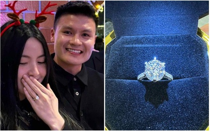Chiếc nhẫn kim cương to đùng Quang Hải cầu hôn Chu Thanh Huyền đang trở thành đề tài bàn tán rôm rả