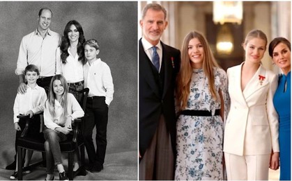 Chùm ảnh thiệp Giáng sinh các gia đình hoàng gia thế giới, "công chúa xinh đẹp nhất châu Âu" tỏa sáng, hoàng tử Hy Lạp điển trai rạng ngời