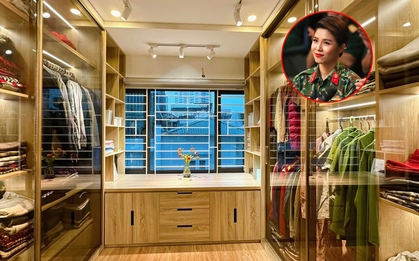 Từ phòng thay đồ lộn xộn thành không gian sáng bừng như trong store, MC Hoàng Linh flex luôn người đặc biệt đứng sau