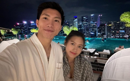Đoàn Văn Hậu cùng Doãn Hải My tình tứ nơi bể bơi vô cực lớn nhất thế giới, tiếp tục có hành động chứng minh độ "cuồng" vợ