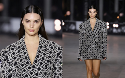 Emily Ratajkowski diện blazer gợi cảm, tái xuất ấn tượng trên sàn catwalk