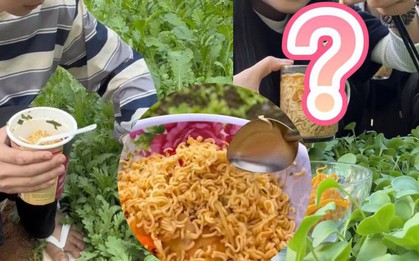 Giới trẻ Việt "rần rần" với trào lưu ăn mì tôm giữa vườn rau nhưng dân mạng lại lo lắng bởi 1 vấn đề