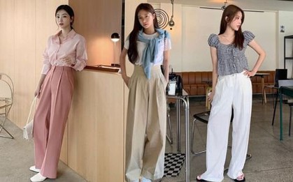 7 cách phối quần vải ống rộng cho nàng thấp bé