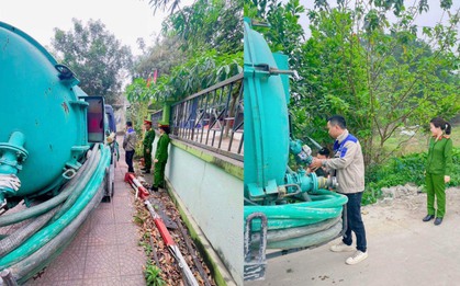 Hà Nội: Công an mật phục phát hiện, xử lý xe xả trộm chất thải ra môi trường