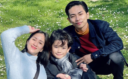 Khánh Thi khoe nhan sắc đời thường của mẹ bầu khi đưa con trai sang châu Âu thi đấu