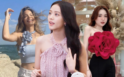 ''Hiệu ứng Flower'' bùng nổ, hội sành điệu thi nhau sắm váy áo bông hoa để ''đu'' theo Jisoo (BLACKPINK)