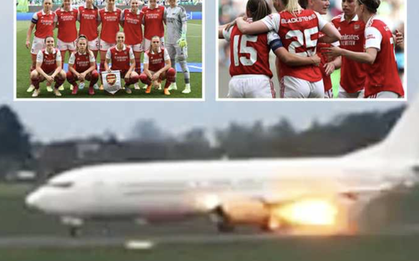 Máy bay chở Arsenal bốc cháy tại Đức, đã xác định nguyên nhân?
