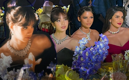 Lisa làm nên định nghĩa "nhan sắc huỷ diệt cam thường" ở sự kiện BVLGARI, tạo khung hình như mơ bên Zendaya và Hoa hậu thế giới