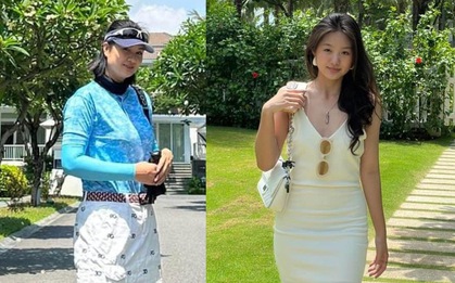 Ái nữ xinh đẹp đọ dáng với hoa khôi bóng chuyền Kim Huệ, hai mẹ con “mười phân vẹn mười”
