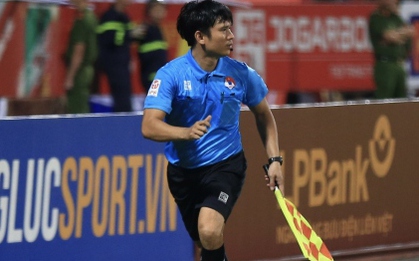Tình huống từ chối bàn thắng gây tranh cãi ở trận CLB Công an Hà Nội 2-1 SLNA