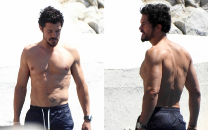 Tài tử Orlando Bloom khoe body săn chắc trên bãi biển