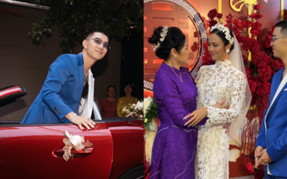 Cường Seven lái mui trần rước dâu, Vũ Ngọc Anh bật khóc trước khi về nhà chồng