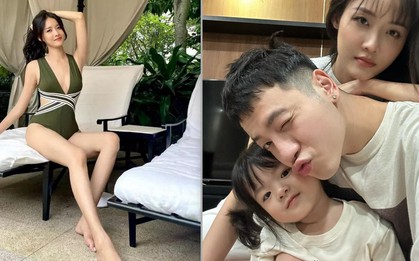 Á hậu chân dài 1,2m của showbiz Việt và chuyện tình hợp tan như phim với ông xã kém tuổi