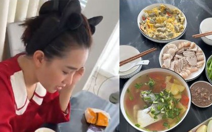 Vợ Hồ Tấn Tài lộ nhan sắc khi ở nhà, trổ tài vào bếp nấu ăn khiến chồng bất ngờ