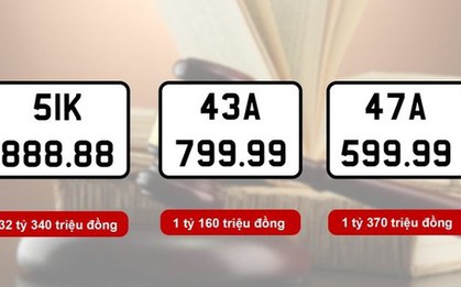 11 biển số ô tô được trả giá gần 80 tỷ đồng