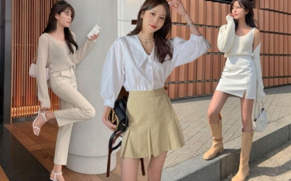 Đáng sắm nhất bây giờ là trang phục màu be, diện lên thanh lịch lại ngập tràn "vibe" mùa thu