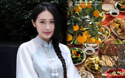 Năm đầu về làm dâu, Doãn Hải My đã khoe ngay mâm cỗ Tết toàn đặc sản ở nhà chồng chuẩn bị