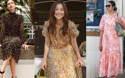 10 cách mặc váy họa tiết giúp vẻ ngoài trẻ trung hơn tuổi trong dịp Tết