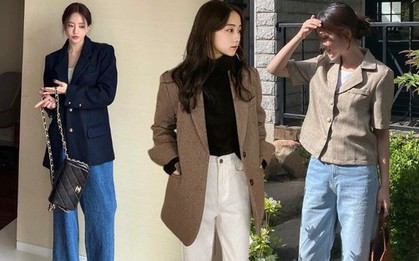 10 cách mặc áo blazer với quần jeans thanh lịch, sành điệu từ công sở ra phố