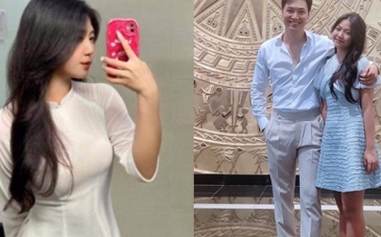 Bà xã Mạnh Trường ngạc nhiên khi xem ảnh con gái tự chụp, nam diễn viên lập tức ra lệnh "tịch thu điện thoại"