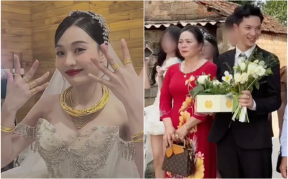 Quế Anh khoe vàng cưới trĩu cổ, mẹ chồng khóc còn nhiều hơn con dâu