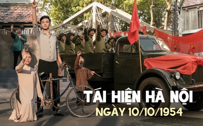 Hà Nội sáng nay: Hàng ngàn người diễu hành tái hiện thời khắc Thủ đô rợp cờ hoa đón đoàn quân giải phóng 70 năm trước