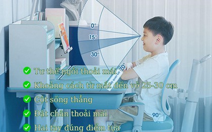 Hướng dẫn tư thế ngồi viết đúng của học sinh tiểu học theo chuẩn Bộ Y tế