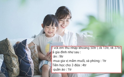 Tổng nhập 50 triệu, xem tiền học bà mẹ Hà Nội chi cho 3 con mà phục sát đất!