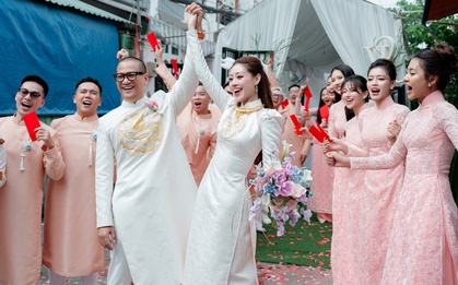 Cô dâu Khánh Vân lộng lẫy trong bộ trang sức Trầu Cau PNJ