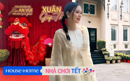 Linh Rin Tết đầu tiên làm dâu tỷ phú: Đứng trong biệt thự nhà chồng, chụp góc nghiêng thôi cũng ngập khí chất hào môn