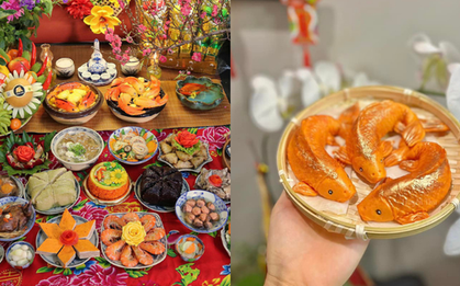 "Đại hội" khoe mâm cúng ông Công, ông Táo: Có người dậy từ 4 giờ sáng chuẩn bị để kịp giờ... đi làm!