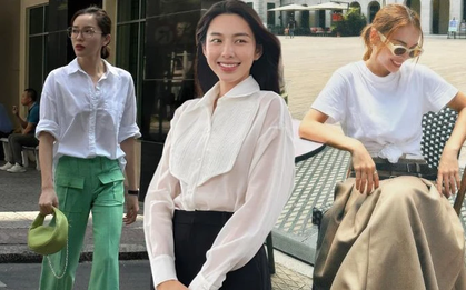 4 mẫu áo trắng giúp các mỹ nhân Việt mặc đẹp từ mùa xuân sang hè