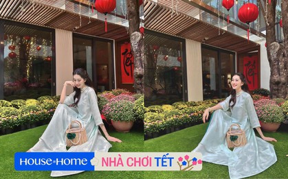 30 Tết: “Thần tiên tỷ tỷ'' Đặng Thu Thảo diện áo dài “bỉ ngạn xanh”, khoe khéo biệt thự bạc tỷ ngập trong sắc hoa