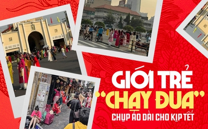 TP.HCM ngày 30 Tết: Giới trẻ tranh thủ xuống phố chụp hình áo dài, khắp nơi đều là "mợ hai, cô ba" xinh xắn