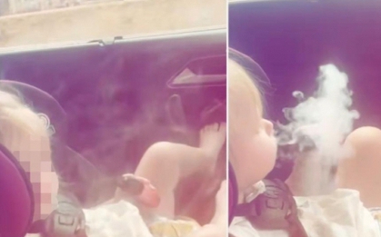 Dân mạng sốc tận óc với video em bé phì phèo thuốc lá điện tử, câu nói của đứa trẻ ngồi cùng trên xe càng gây kinh ngạc
