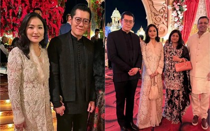 Hoàng hậu "vạn người mê" của Bhutan dự tiệc nhà tỷ phú giàu nhất châu Á: Xinh đẹp ngút ngàn, hiếm hoi thể hiện cử chỉ thân mật với chồng