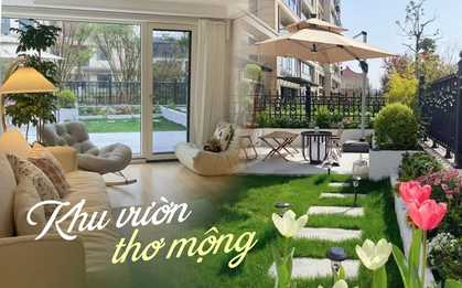 Khoảng sân 80m2 ở tầng 1 biến thành khu vườn thơ mộng nhờ đôi bàn tay của người phụ nữ