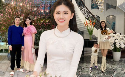 Á hậu cao 1m81 từ chối thi quốc tế về lấy chồng đại gia hơn 16 tuổi: Giờ ''1 nách 2 con'', sống trong biệt thự nằm chễm chệ giữa phố