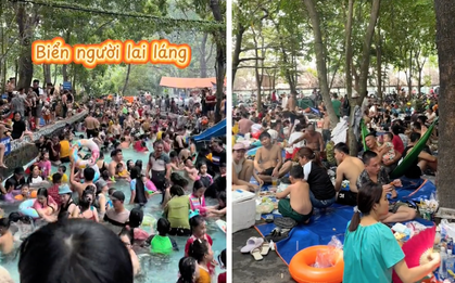 Cảnh tượng chen chúc tại một khu du lịch trong dịp lễ 30/4 khiến nhiều người "nhìn thôi đã thấy khó thở"