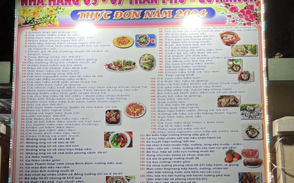 Thực đơn "khổng lồ" của một nhà hàng ở Bình Định gây sốt mạng xã hội