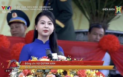 Cô gái phát biểu tại lễ kỷ niệm 70 năm chiến thắng Điện Biên Phủ: Tốt nghiệp trường kinh tế top đầu!