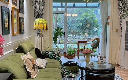 Ngôi nhà 85m2 đẹp không góc chết: Màu xanh chủ đạo nhìn mướt mắt, đứng ở đâu cũng có ảnh "sống ảo"