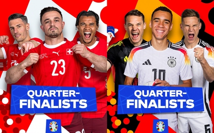 Xác định 2 đội đầu tiên vào tứ kết Euro 2024