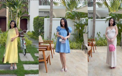 Ái nữ nhà Minh Nhựa bầu bí mà đẹp xỉu, diện Beach Outfit đẹp không thể rời mắt