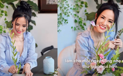 Diva Hồng Nhung trổ tài cắm hoa, hội chị em bị "hút hồn" bởi chiếc bình lấy cảm hứng từ hòn đá trong vườn nhà